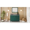 Jeffrey Alexander 48In. Forest Green Theodora Vanity, Boulder Cultured Marble Vanity Top, Undermount Rectangle Bowl VKITTHE48GNBOR